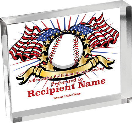 Baseball Horizontal Vibrix Acrylic Award [A43BH-BS]
