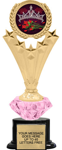 5 Star Wreath Insert Diamond Riser Trophy on Synthetic Base [TRDDRM501]