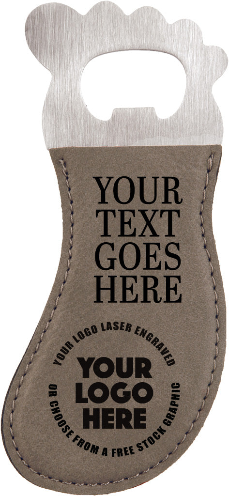Foot-Shaped Leatherette Bottle Opener- Gray [BTP564J]