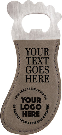 Foot-Shaped Leatherette Bottle Opener- Gray [BTP564J]