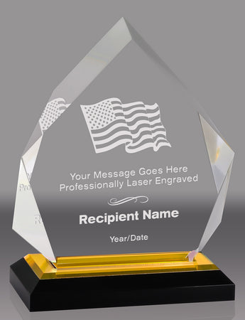 Acrylic Diamond with Gold Reflective Bottom- 6.75 inch [ADIA6-GLD]