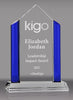 Crystal Pentagon with Blue Pillars Award - 9 inch [CM255PLR-9]