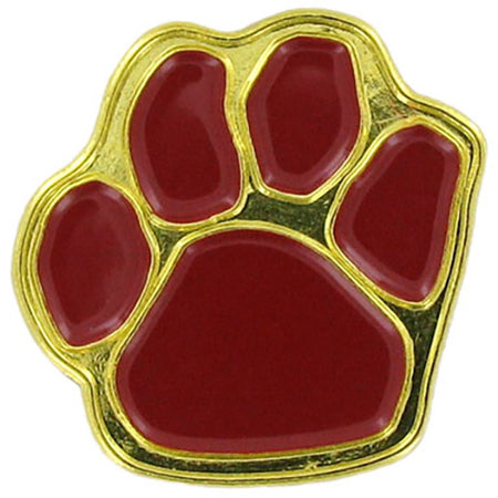 Burgandy Enameled Paw Print Pin [PCM-PAW-BRG]