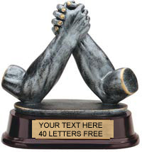 Arm Wrestling Pewter Finish Resin Trophy [SGRAW]
