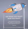 Blue Flaming Rocket Acrylic Award [ATRKTFL-BLU]