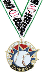 Baseball USA Sport Medal- Gold [M2USA-BS-G]