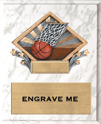 Basketball Color Diamond Plaque [P9RCD75-BK]