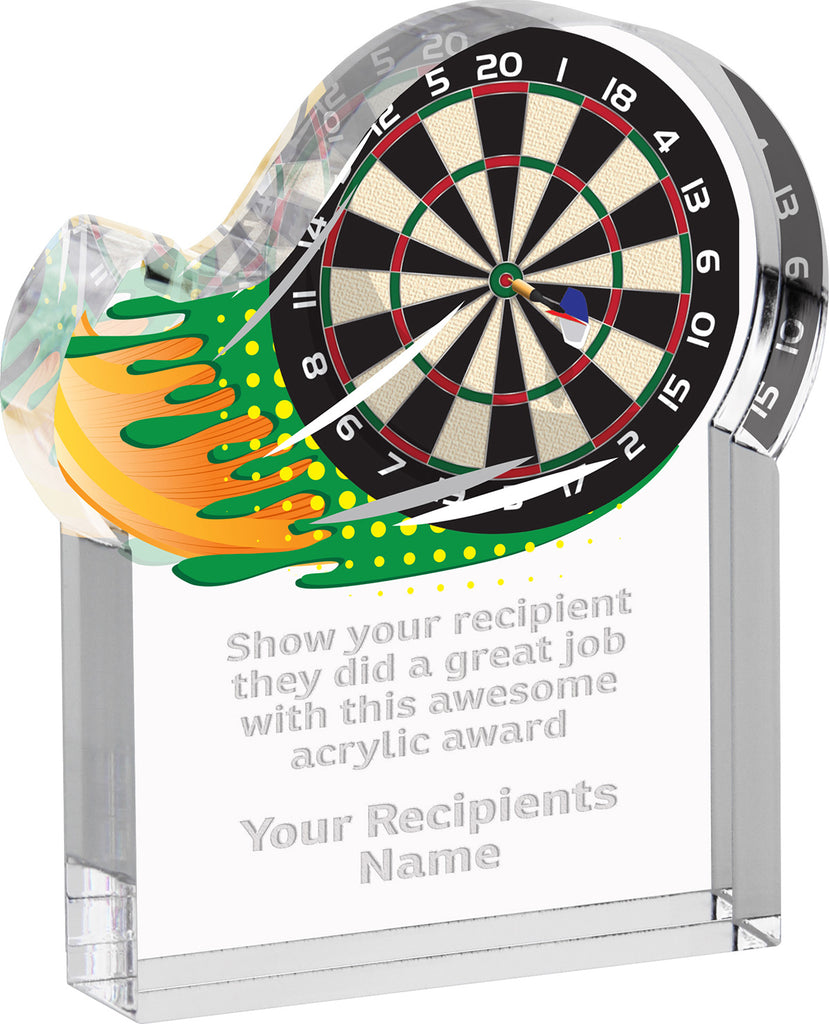 Darts Splatters Acrylic Award- 5x6 inch [ASLM-56-DT-Q]