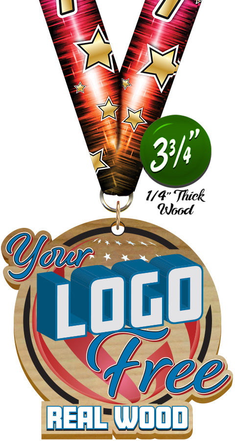 Custom Color Wood Medal- 3.75 inch [MXWM375]