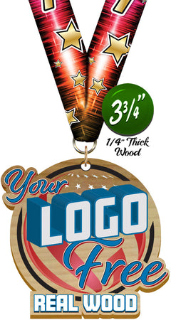 Custom Color Wood Medal- 3.75 inch [MXWM375]