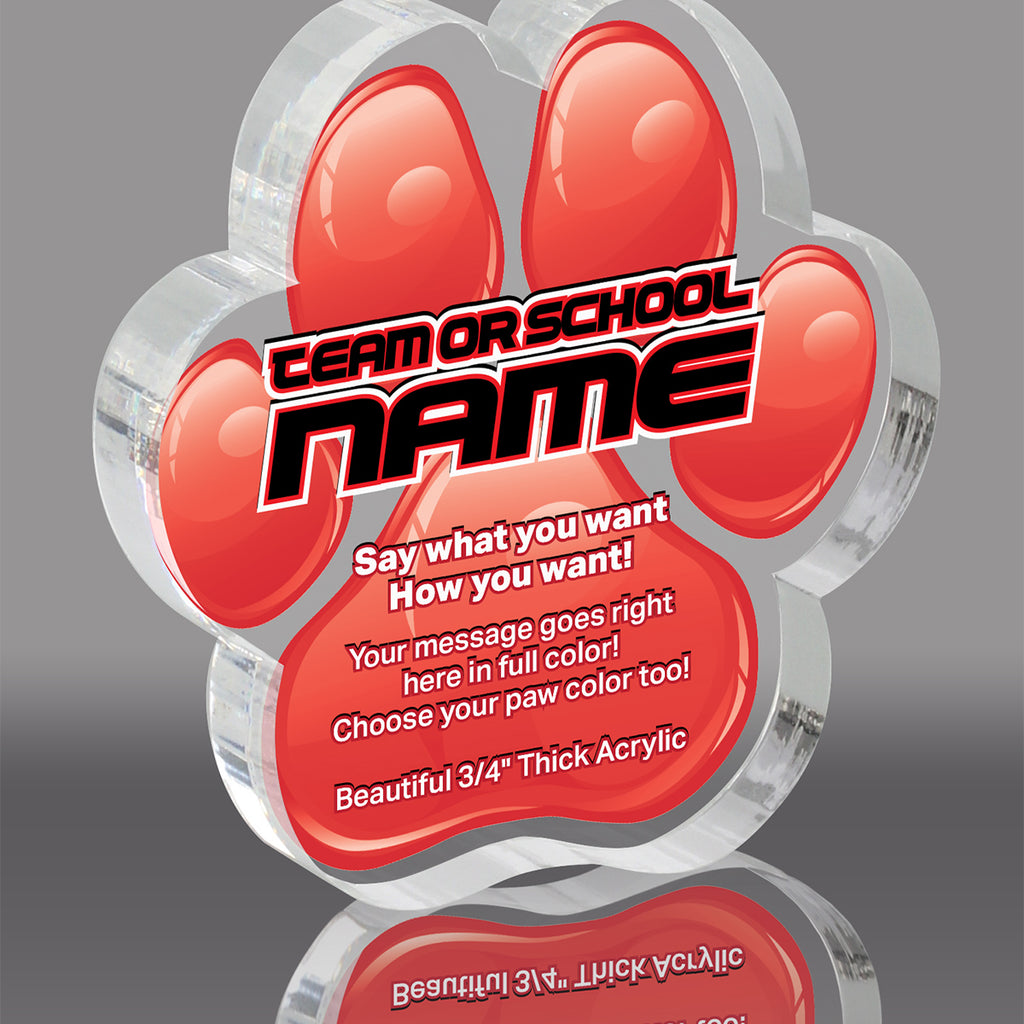 3/4 inch Red Acrylic ColorPaws