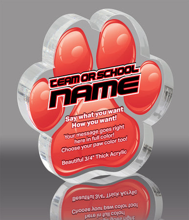 Red Acrylic ColorPaw- 5 inch [APAW-5-RED-Q]