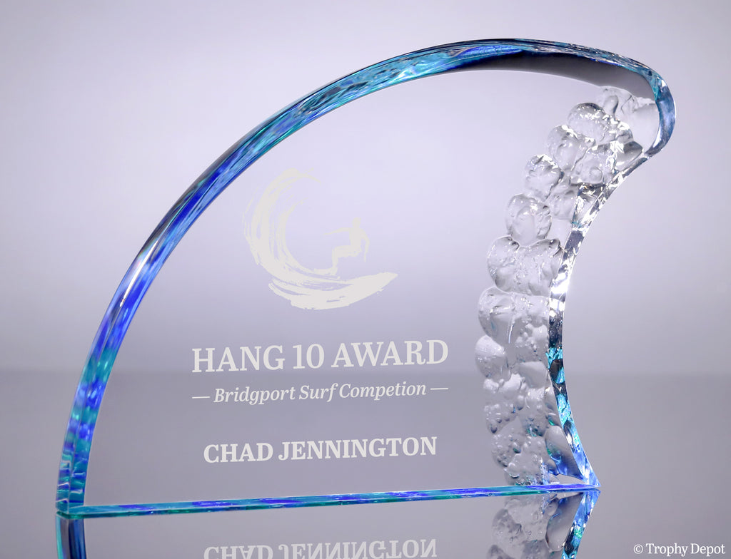 Falling Wave Acrylic Award- 6 x 8.5 x 1 inch [ARWAV-685]