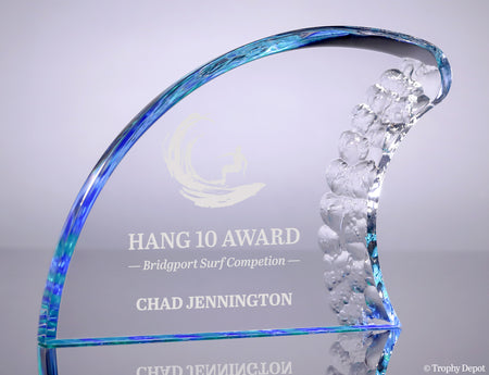 Falling Wave Acrylic Award- 6 x 8.5 x 1 inch [ARWAV-685]