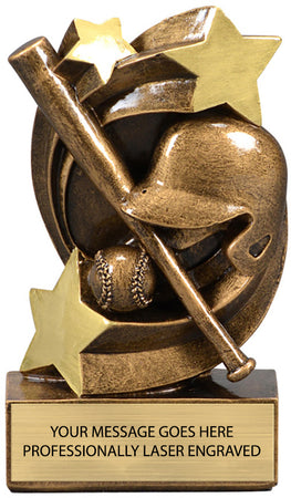 Baseball Star Swirl - 5.25" Resin Trophy [RPSS5-BS]
