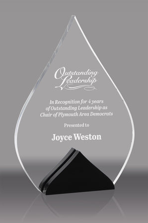 Acrylic Raindrop with Black Accents- 8.5 inch [ATRNDP-8-Q]