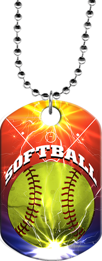 Softball Lightning Monster Dog Tag [DTXL-SB-LGT]