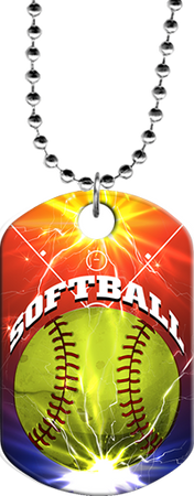 Softball Lightning Monster Dog Tag [DTXL-SB-LGT]