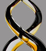 Black & Gold Art Glass Twist- 14.75 inch [AGC24]