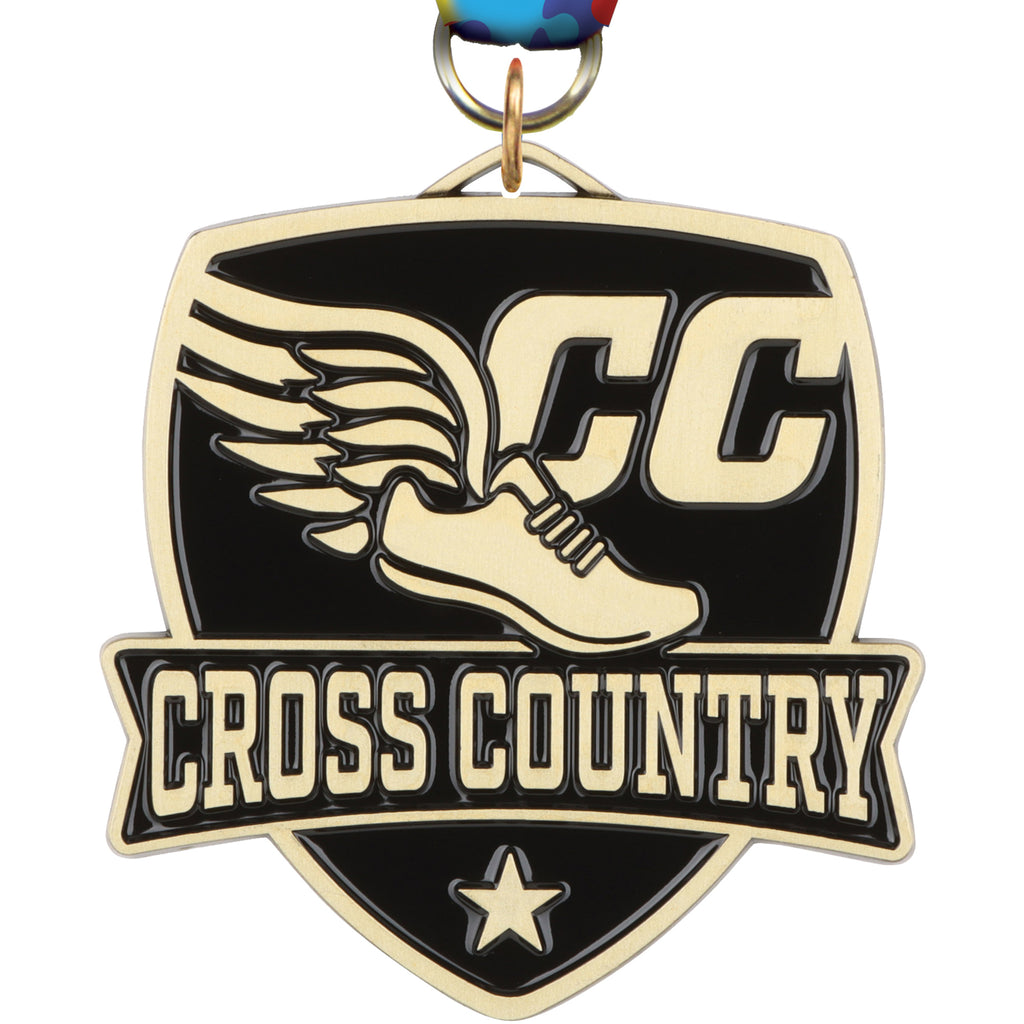 2.5" Cross Country Banner Shield Medal [MPSHD2-CC]