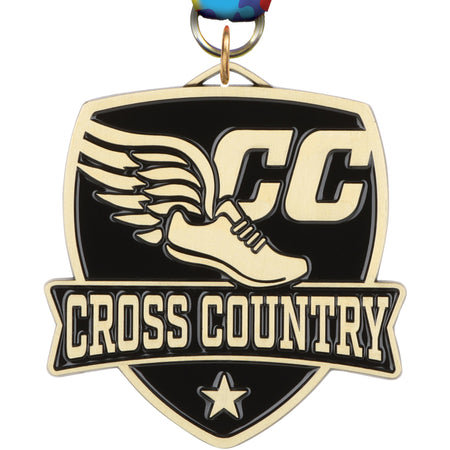 2.5" Cross Country Banner Shield Medal [MPSHD2-CC]