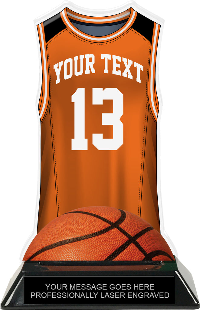 Basketball Jersey Colorix-T Acrylic Trophy- Orange [TACR7-JSY-BK-ORG-Q]