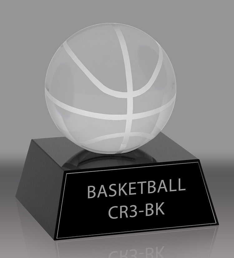 Crystal Basketball Award- 3.5 inch [CR3-BK-X]