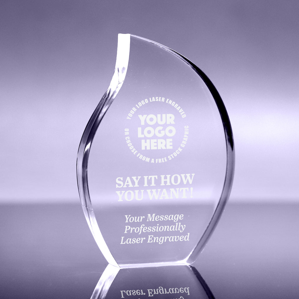 1 inch Thick Acrylic Flame Award - 9 inch [AFLM9-Q]