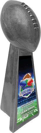 Antique Silver Football Resin Award with Full Color Engraving Plate [RFTBM-201]