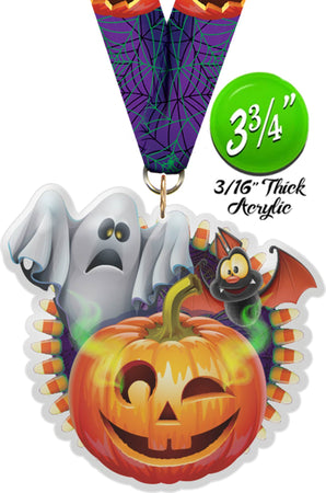 Halloween Jack-O-Lantern Colorix-M Acrylic Medal [MACR375-HLWN-JCK-Q]