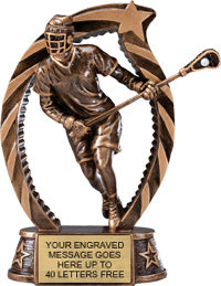 Lacrosse Male Star Flame Resin Trophy [RSF7-LCM]