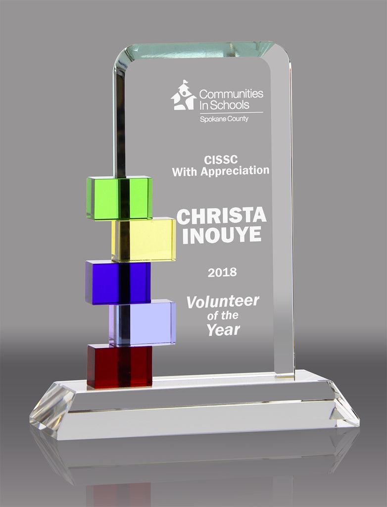 Colorful Blocks Glass Award [GCBA3]