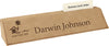 Light Brown Leatherette Desk Wedge Nameplate with Business Card Holder [NPJLW-1310]
