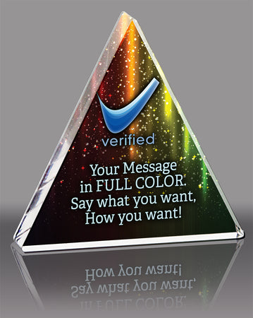 Triangle Full Color Acrylic Award- 5 inch [ATRI-5-FC-Q]