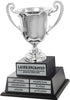 Silver-Plated Italian Metal Perpetual Trophy Cup on Twin Tier Solid Wood Base 21