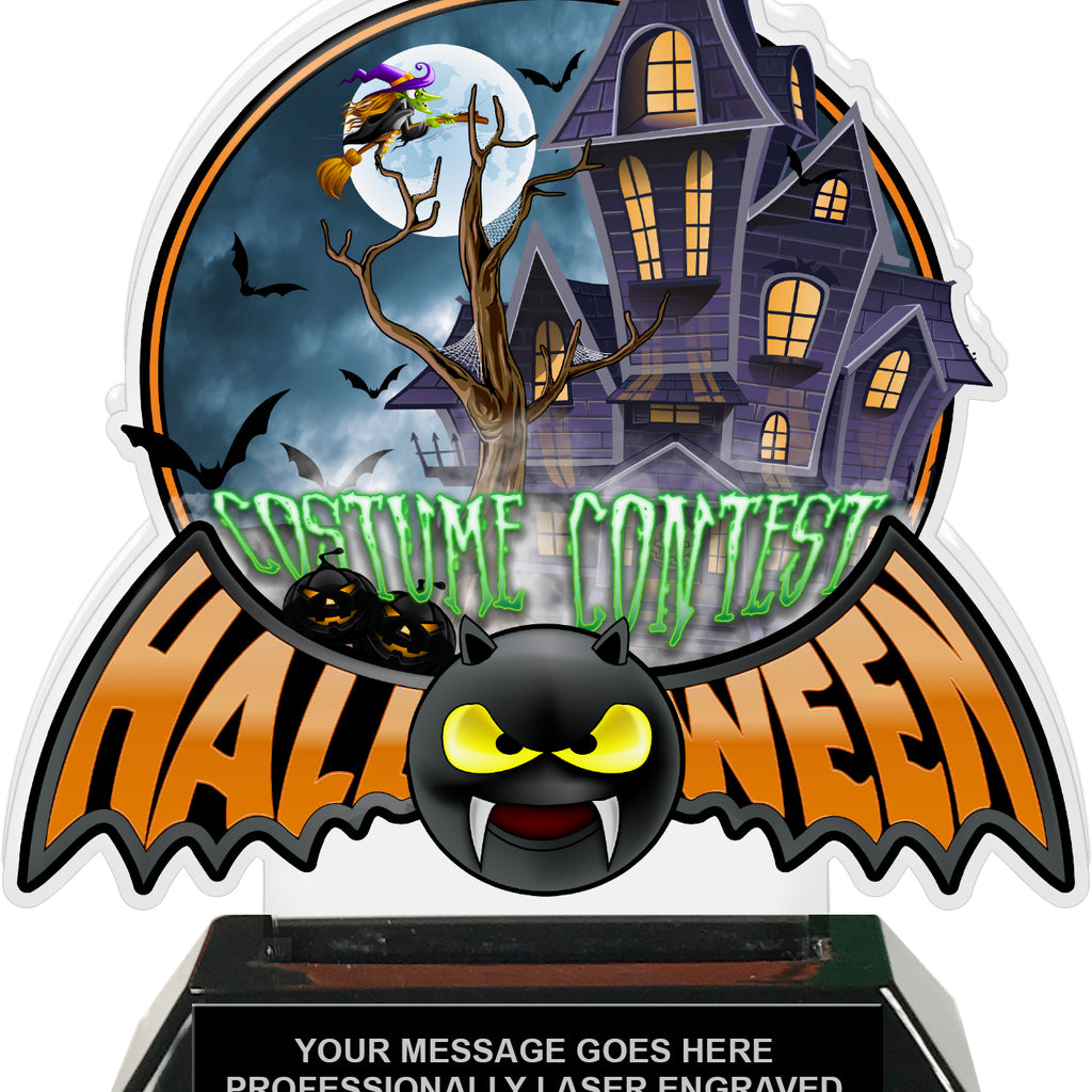 Halloween Bat Costume Contest Colorix-T Acrylic Trophies