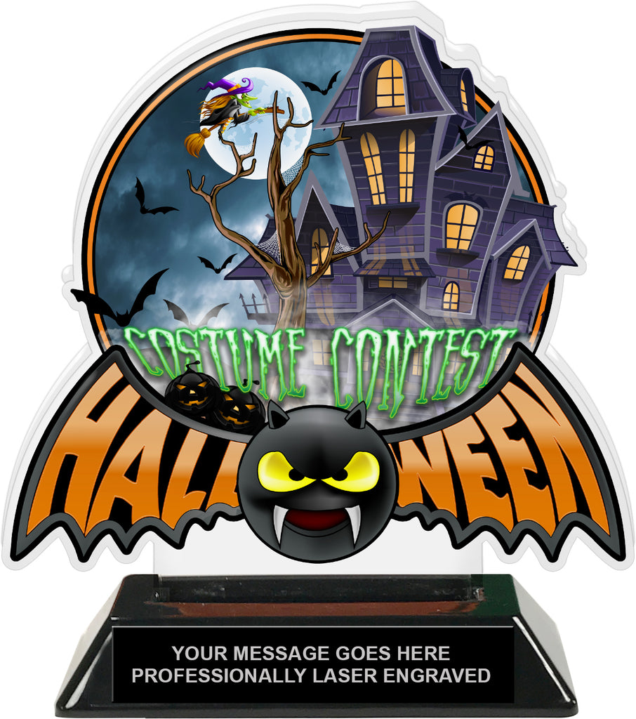 Halloween Bat Costume Contest Colorix-T Acrylic Trophy - 6.25 inch [TACR6-HLWN-BAT-COCO-Q]