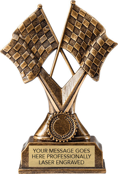 Racing Checkered Flag Resin Trophy [RRCF7]