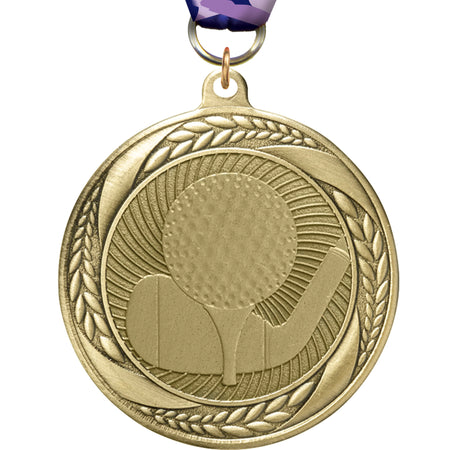 2.25" Golf Laurel Wreath Medal [MM2S-07]