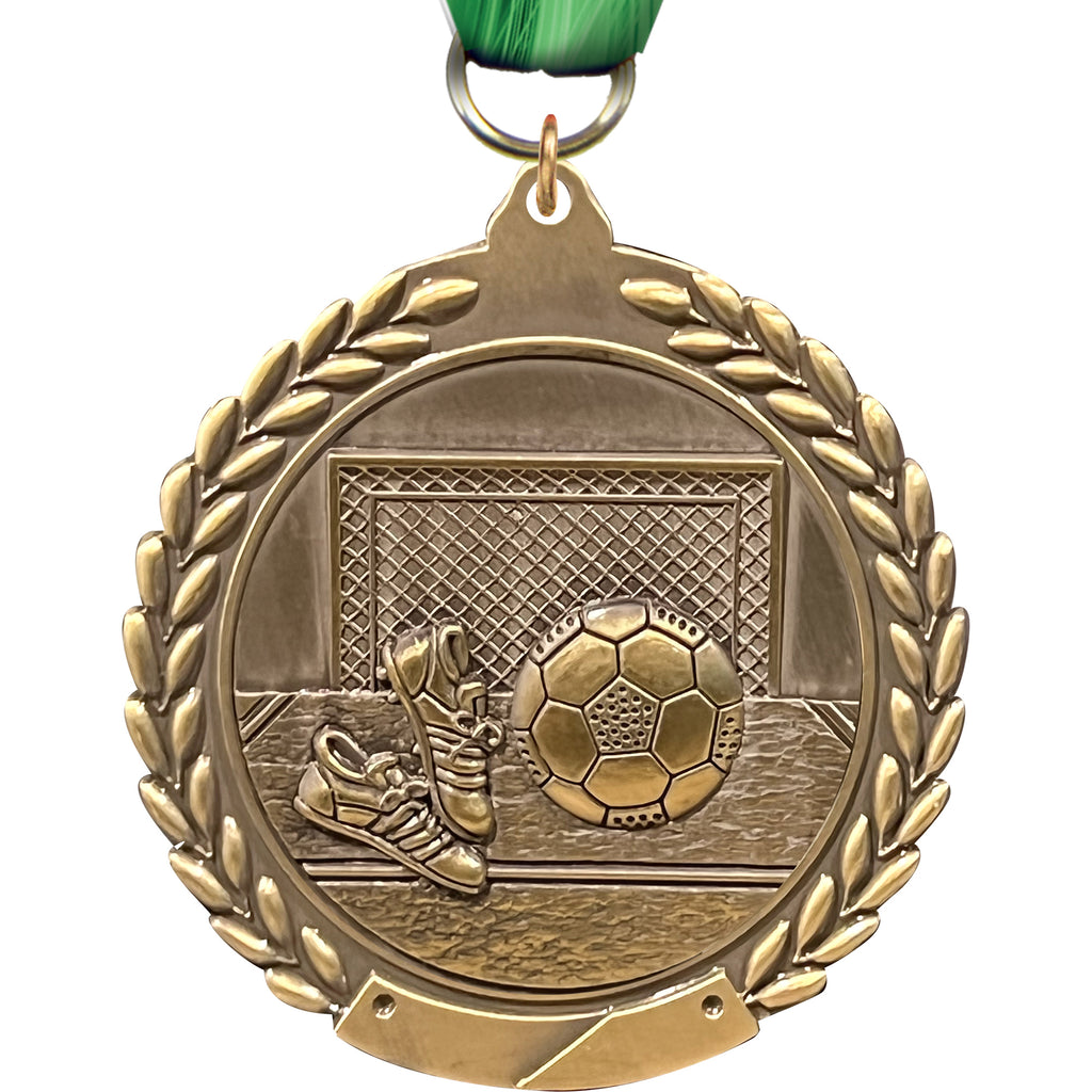 2.75 in Soccer Wreath Framed Medal [M311-SC]