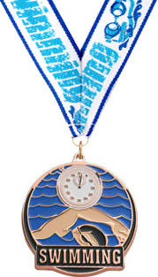 Swimming Enameled Medal [M2EP-SW-B]