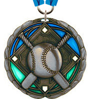 Baseball Epoxy Color Medal - Silver [MEC2-BS-S]
