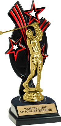 Triple Star Backdrop Trophy [T3S-BLK-R]