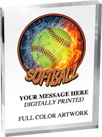 Softball Vibrix Acrylic Award [ACB68V-SB]