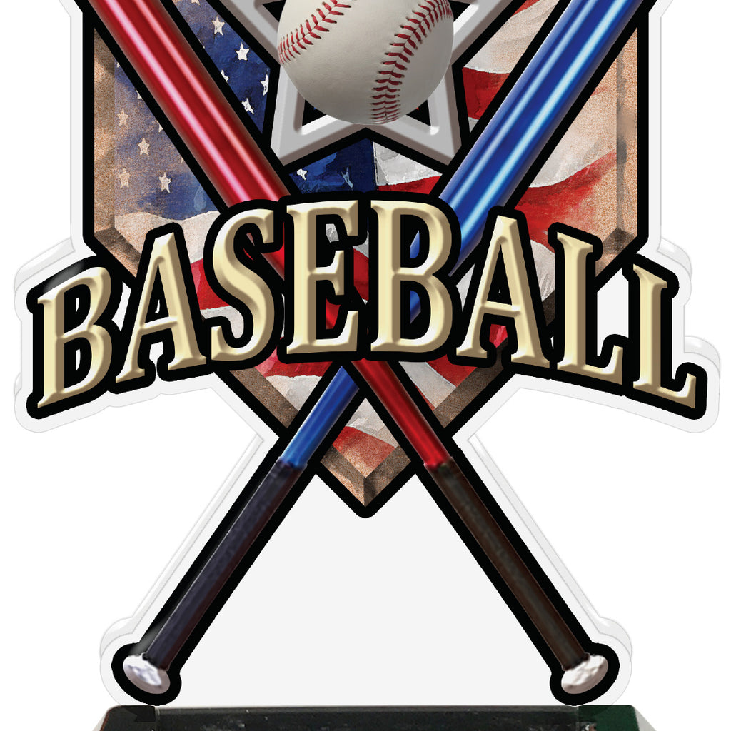Baseball Home Plate Acrylic Trophies - Aluminum Bats