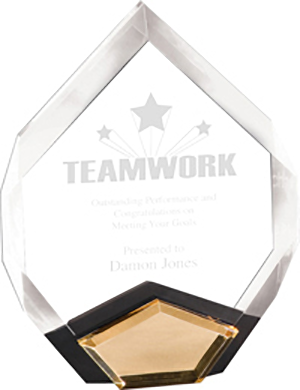 Diamond Themed Faceted Acrylic Awards [GOLD]