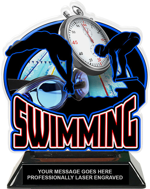 Swimming Colorix-T Acrylic Trophy [TACR6-SW-Q] – Trophy Depot