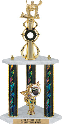 Hockey Sport Color Riser Three-Post Trophy [TCSR3P26-HK]