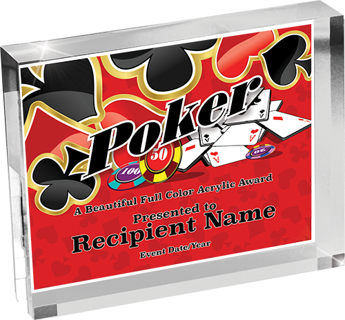 Poker Horizontal Vibrix Acrylic Award [A43BH-PK]