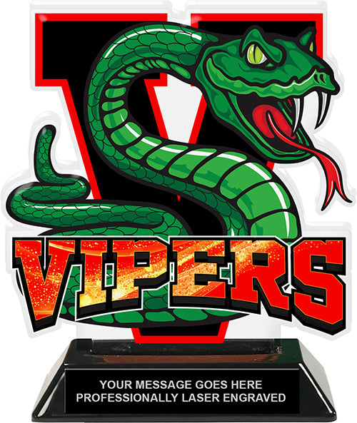 Vipers Mascot Tyke Colorix-T Acrylic Trophy [TACR6-MSCT-VPR-Q]
